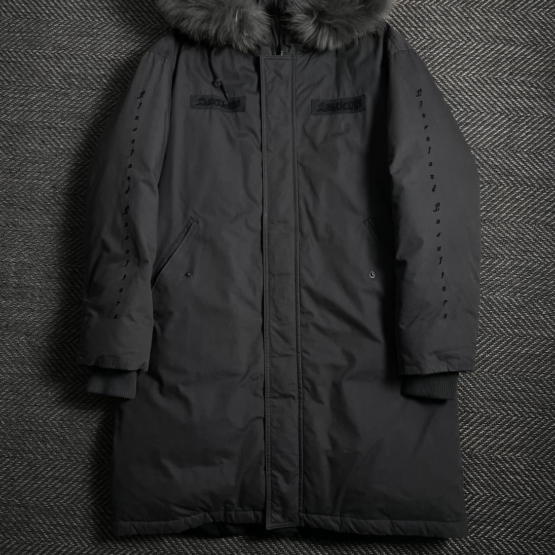 NBA 디테일 로고 그레이 라쿤 퍼 롱 야상 점퍼 y 4040 상품이미지3