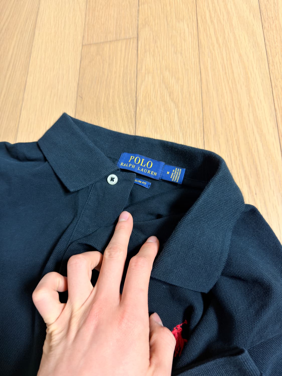 폴로 랄프로렌 남성 블랙 슬림핏 카라티 M 상품이미지5