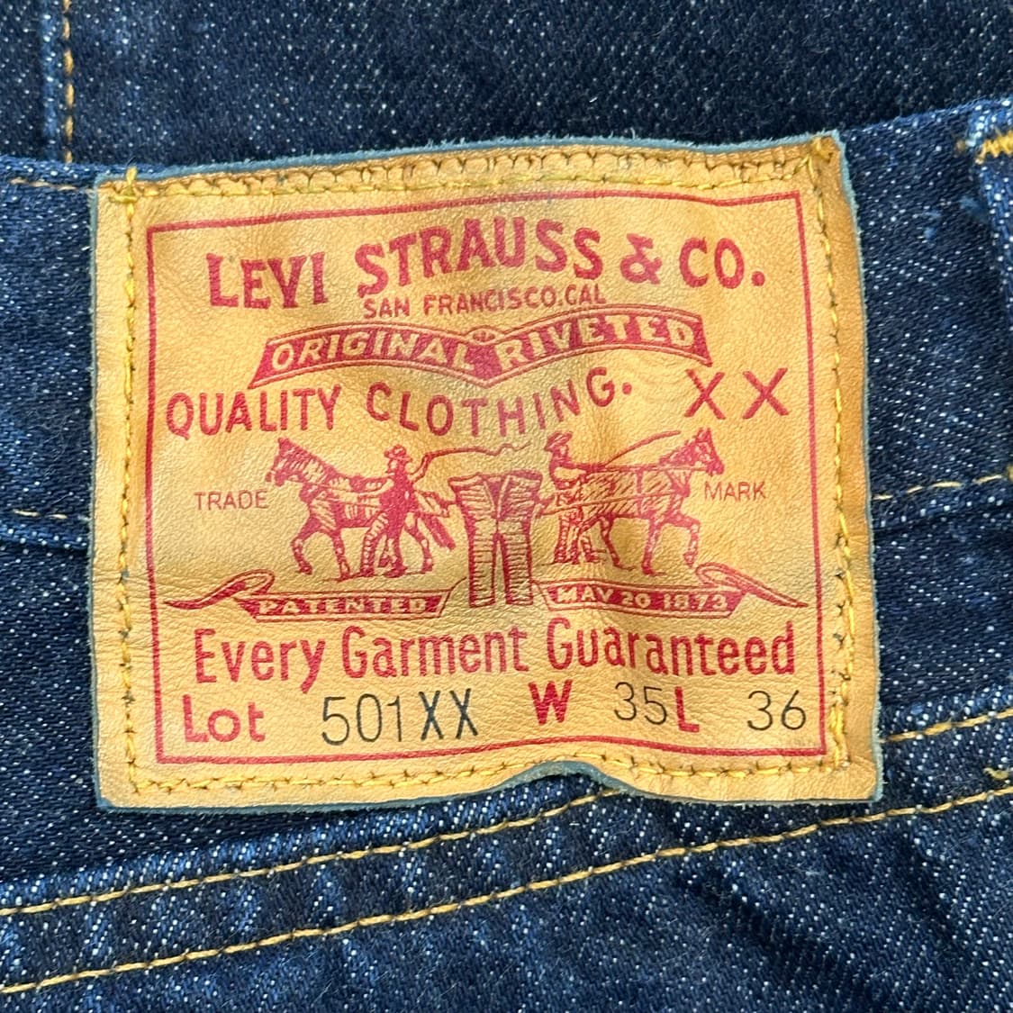 W35 리바이스 LVC Big E 47501-0117 셀비지 데님팬츠 상품이미지4