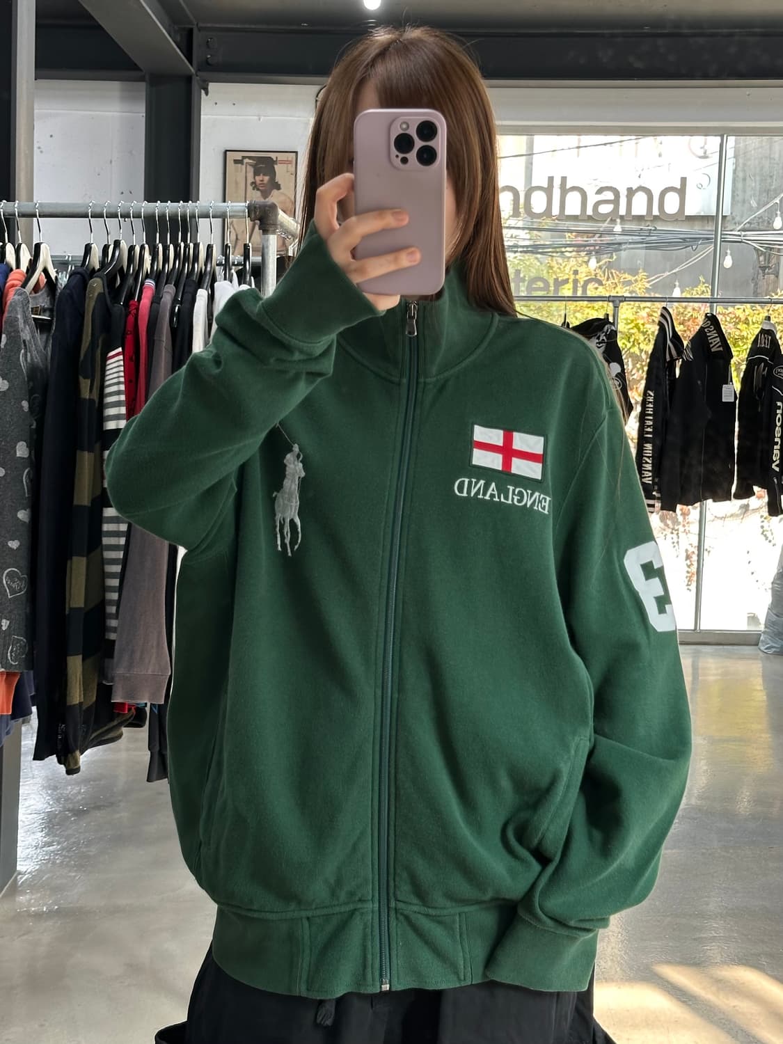 폴로 랄프로렌90s 잉글랜드 빅포니 넘버링 져지집업 그린 상품이미지1