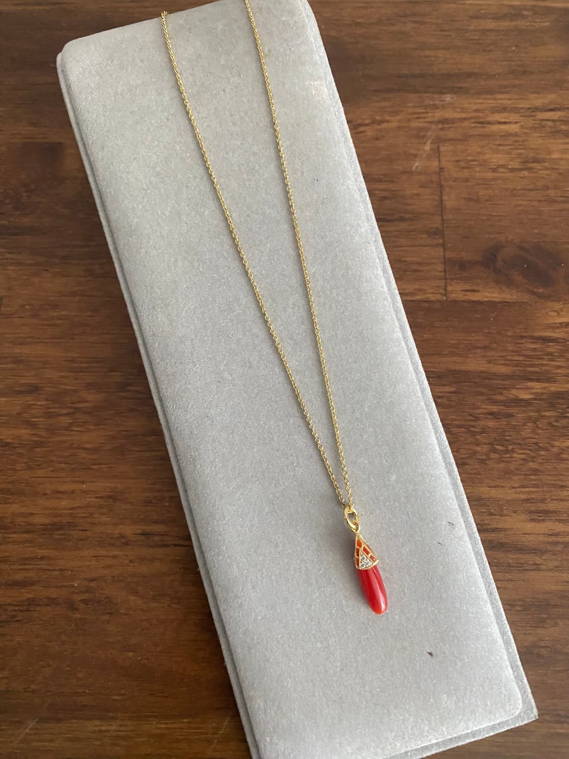 천연 산호 펜던트 실버 목걸이(925) 상품이미지1