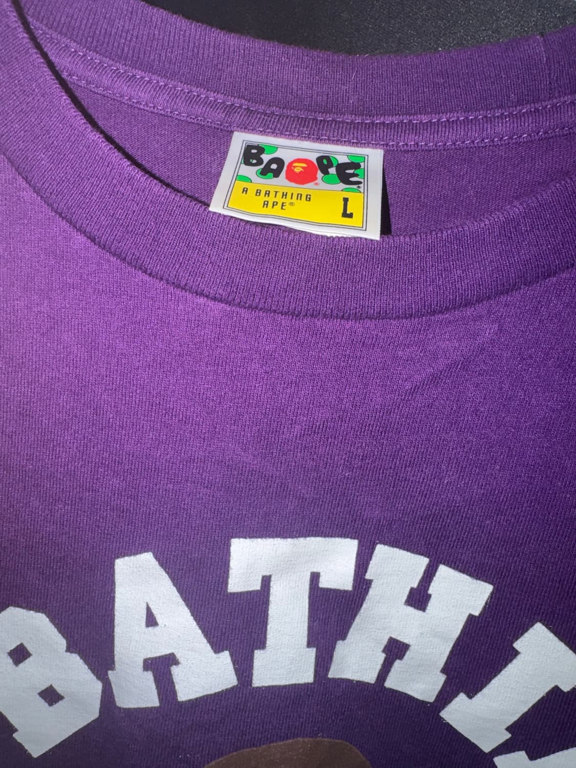 베이프 23SS 컬리지 티셔츠 퍼플 상품이미지2