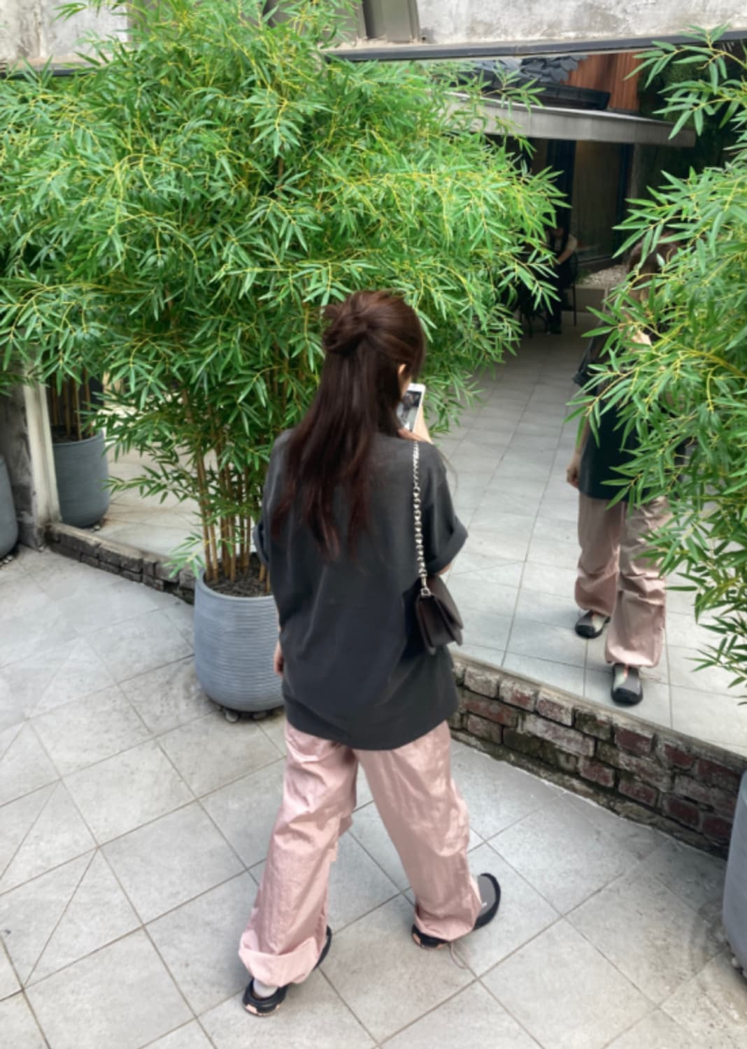 하우유 나일론 투웨이 스트링 팬츠 핑크 상품이미지6