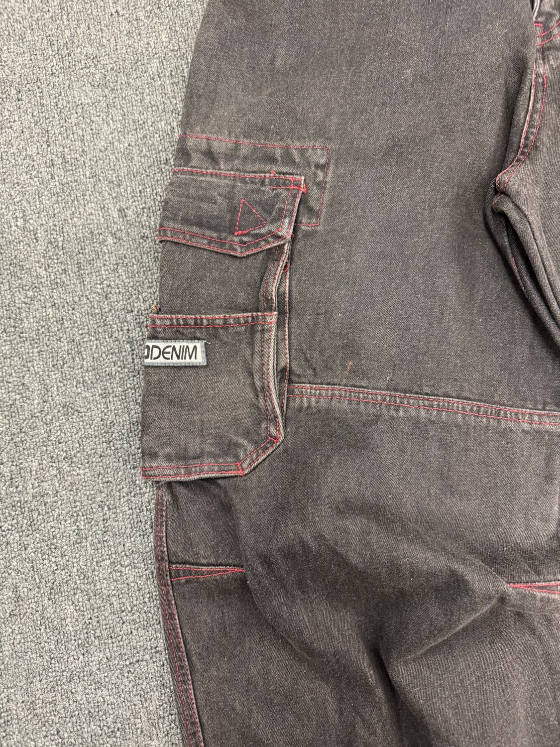 1)HOBO 빈티지 흑청 카고 데님팬츠 상품이미지4