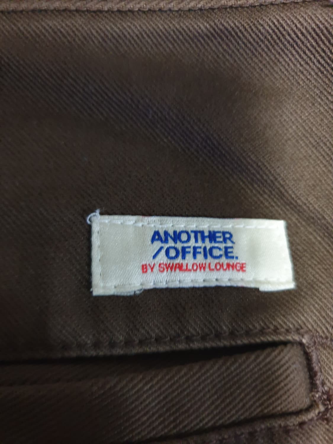 어나더오피스 by스왈로우라운지 벨크로 코튼팬츠 브라운 (30) 상품이미지5