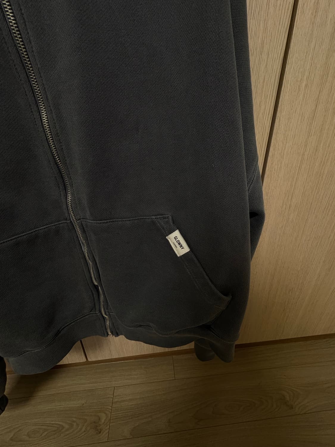 글로니 클래식 워시드 후드집업 차콜 상품이미지5