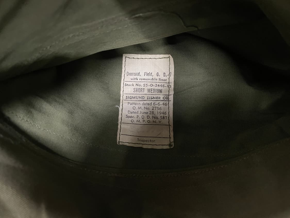 100) 40's 미군 WW2 오버코트(+내피)민트급(RRL&LVC&폴로 상품이미지4