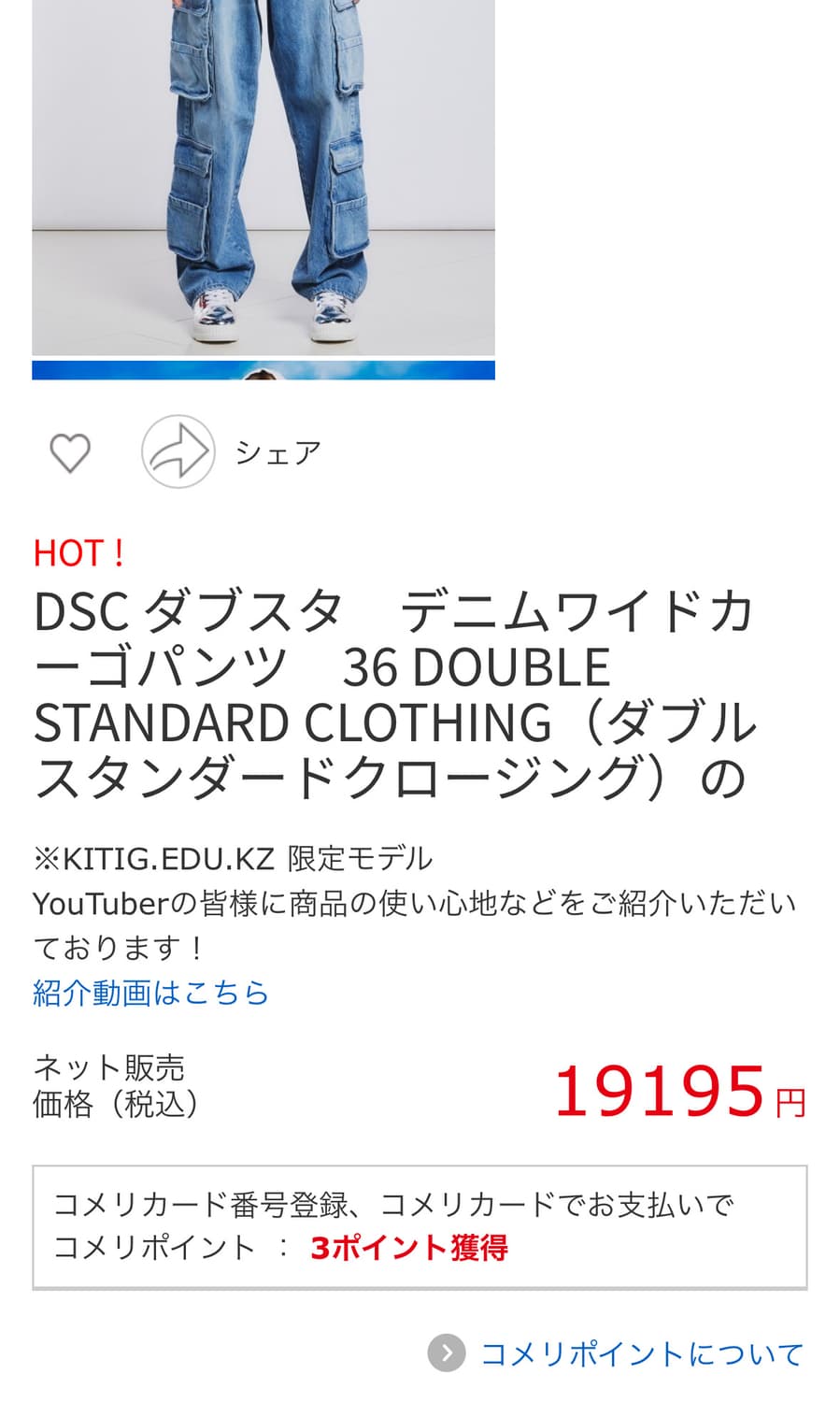 DOUBLE STANDARD CLOTHING 멀티포켓 데님 팬츠 상품이미지10