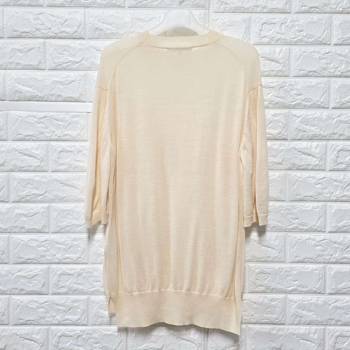 S 한섬 the CASHMERE 니트 반팔티 상품이미지4