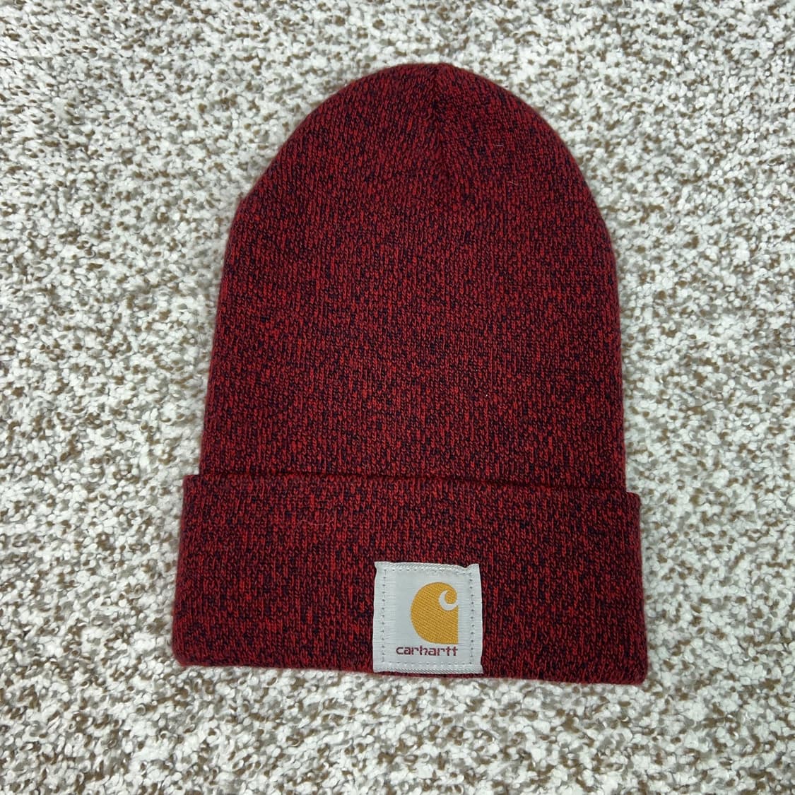 칼하트 로고 패치 워치햇 비니 버건디 상품이미지1