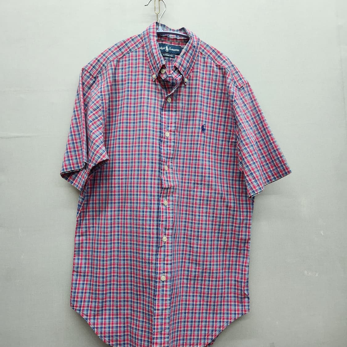 폴로랄프로렌 로고 멀티컬러 체크 반팔셔츠 M(L) 남여공용 상품이미지1