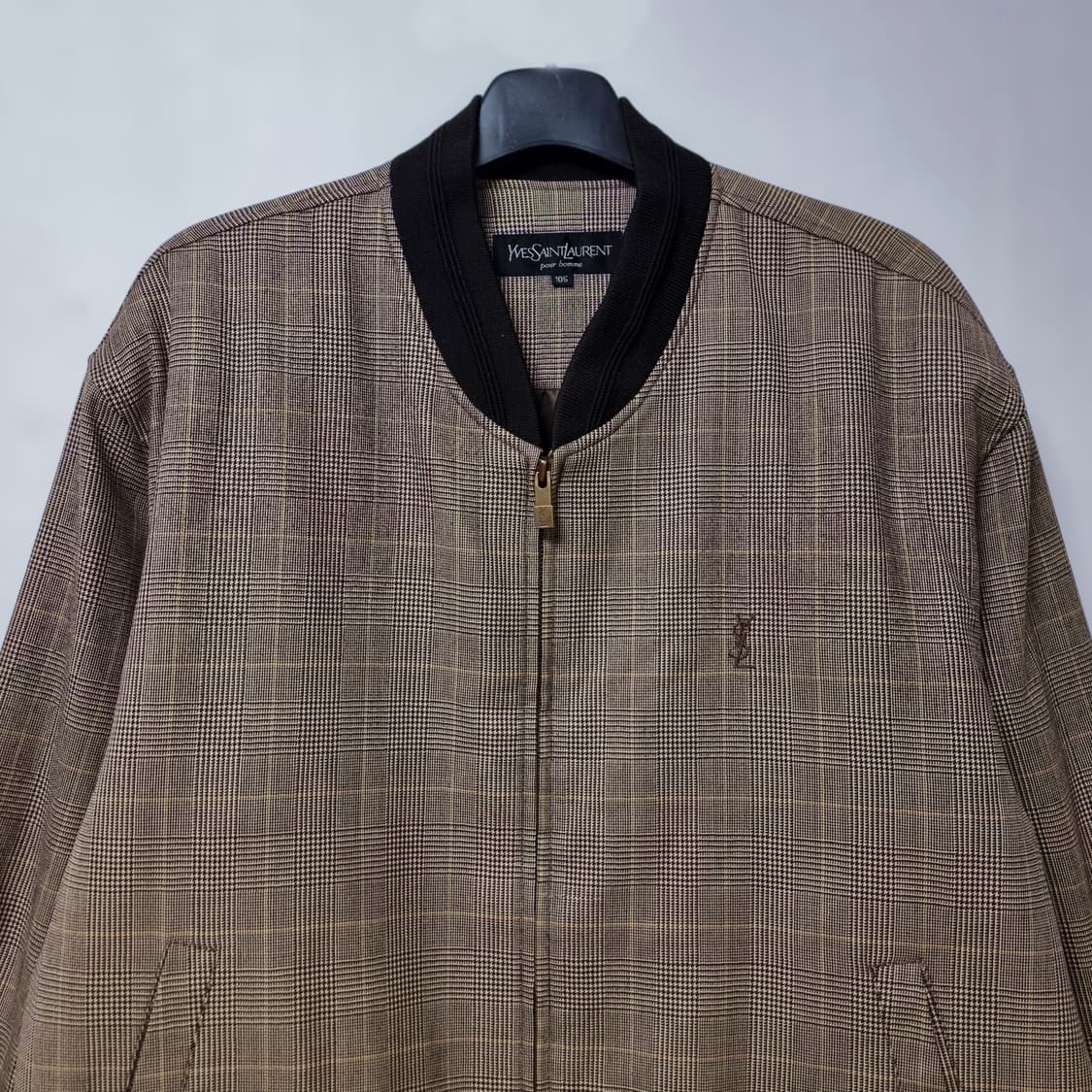 입생로랑 체크 블루종 자켓 105 상품이미지2