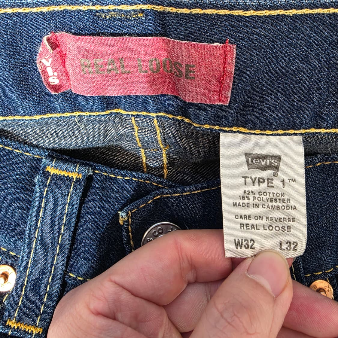 [W32L32]00s 리바이스 리얼루즈핏 타입원 데님팬츠 상품이미지4