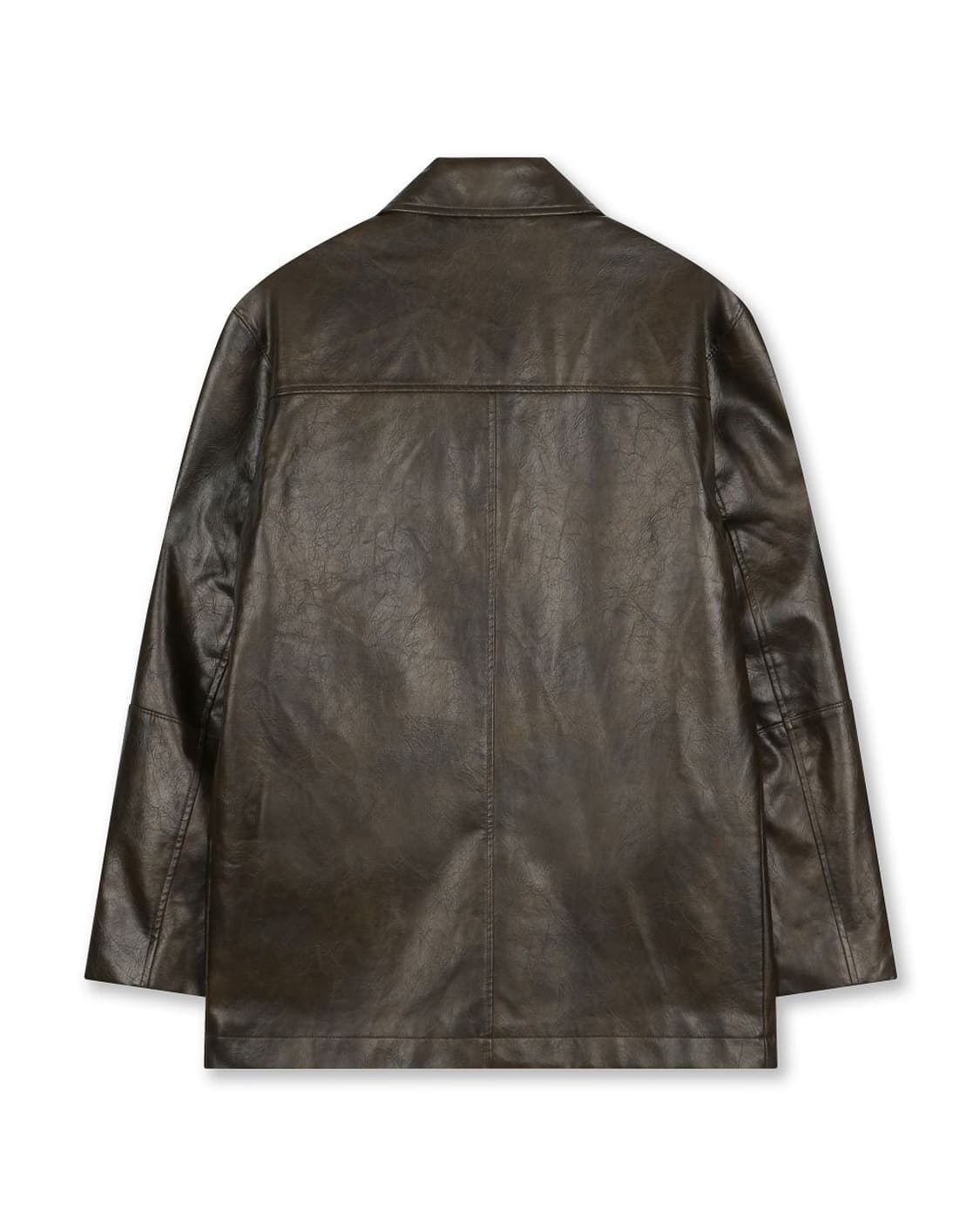 비슬로우 / 워시드 레더 카 코트 브라운 / XL 상품이미지3