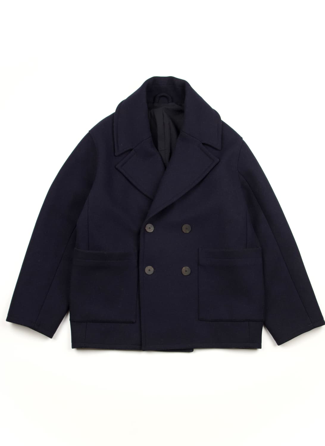 Studio Nicholson 켄튼 울 멜튼 피코트 다크네이비 상품이미지1