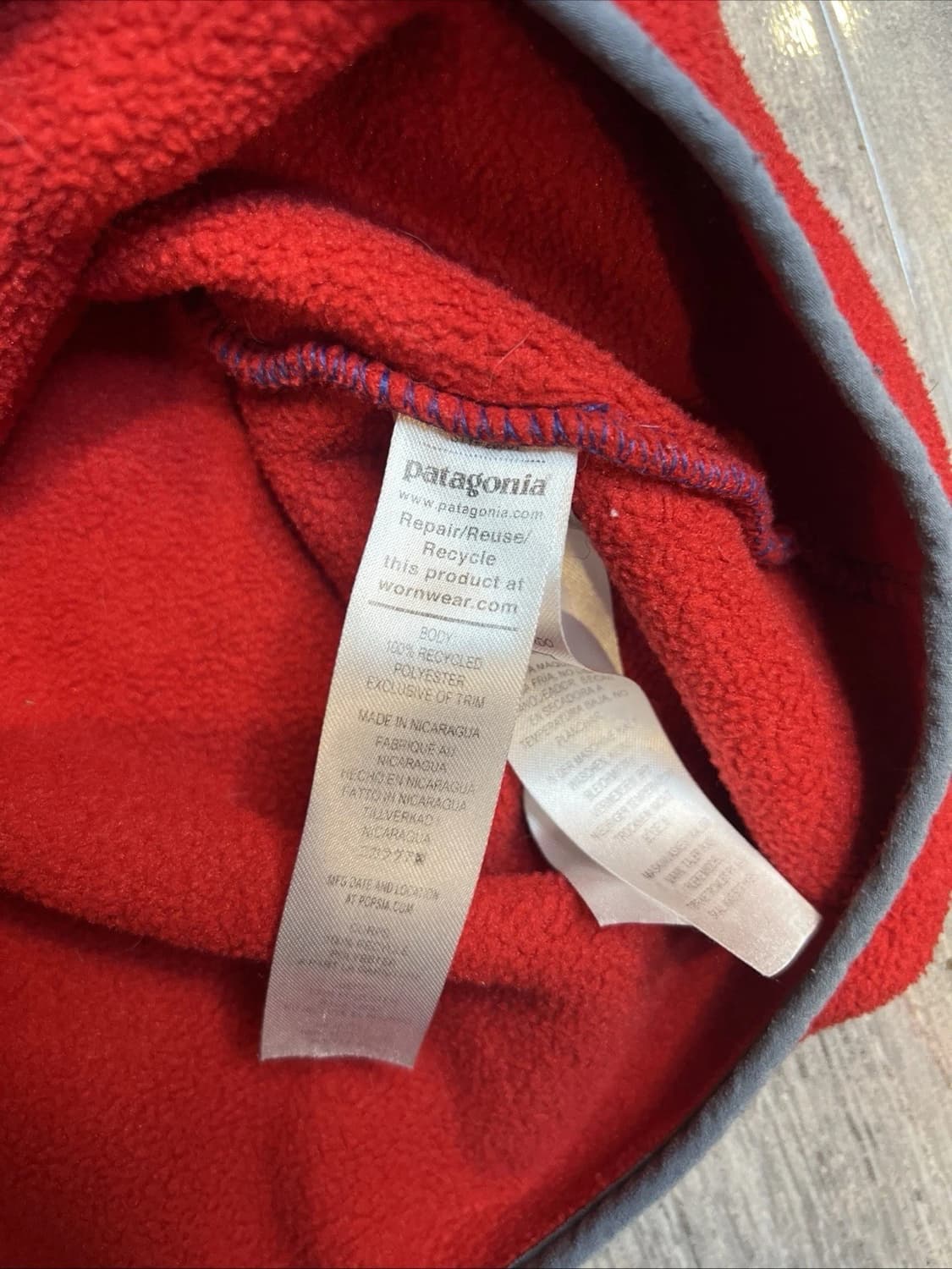 21FW 파타고니아 신칠라 스냅-T 로얄블루/레드 상품이미지3