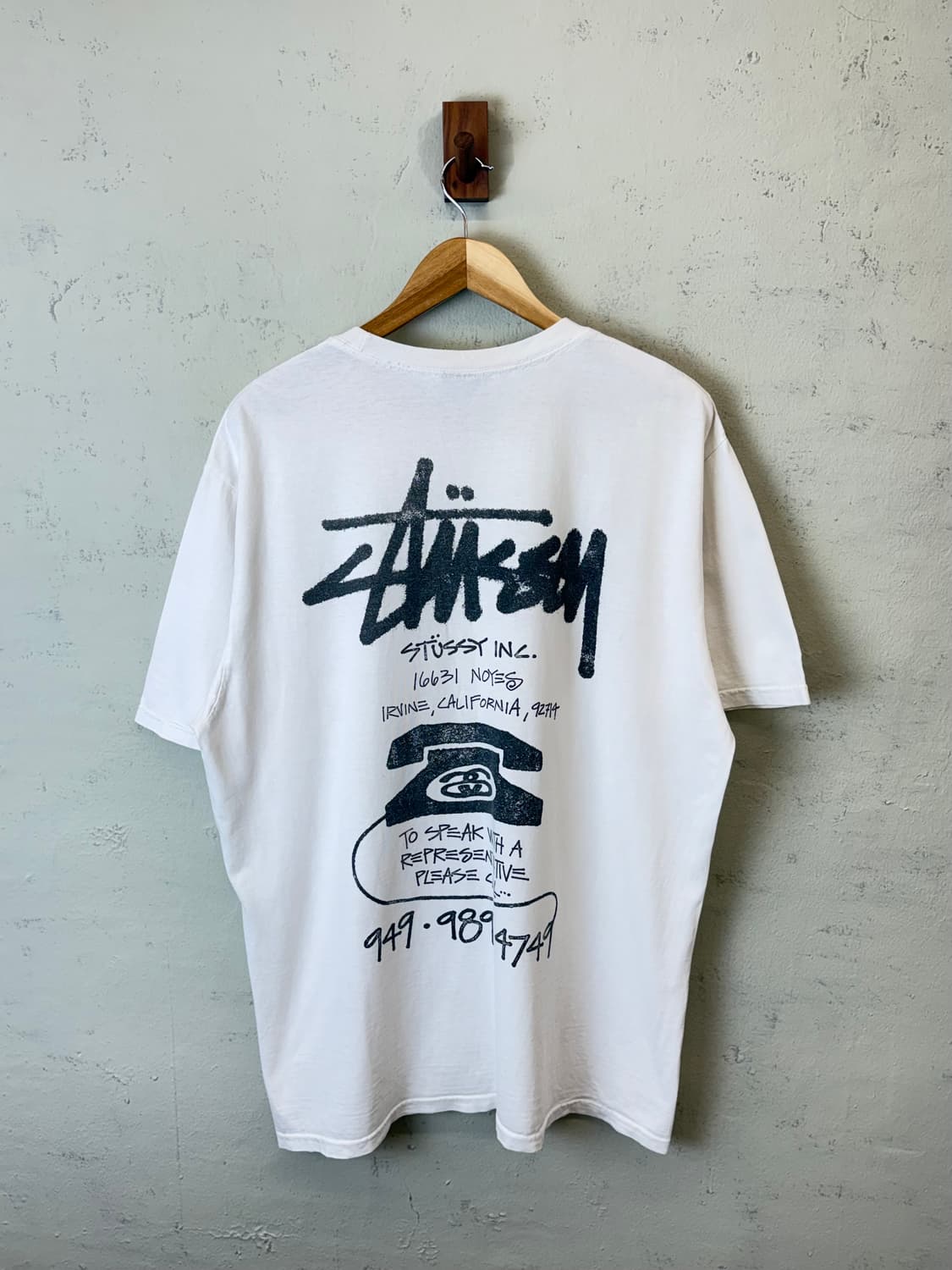 스투시 올드 폰 피그먼트 다이드 화이트 반팔티 상품이미지1