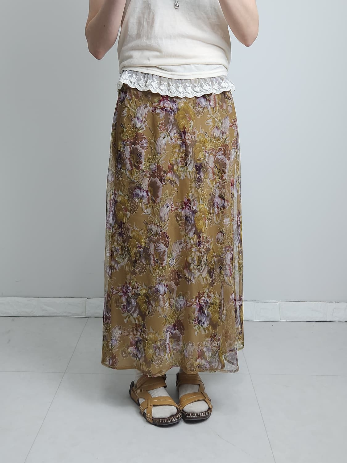 플로럴 샤 레이어드 스커트 상품이미지5