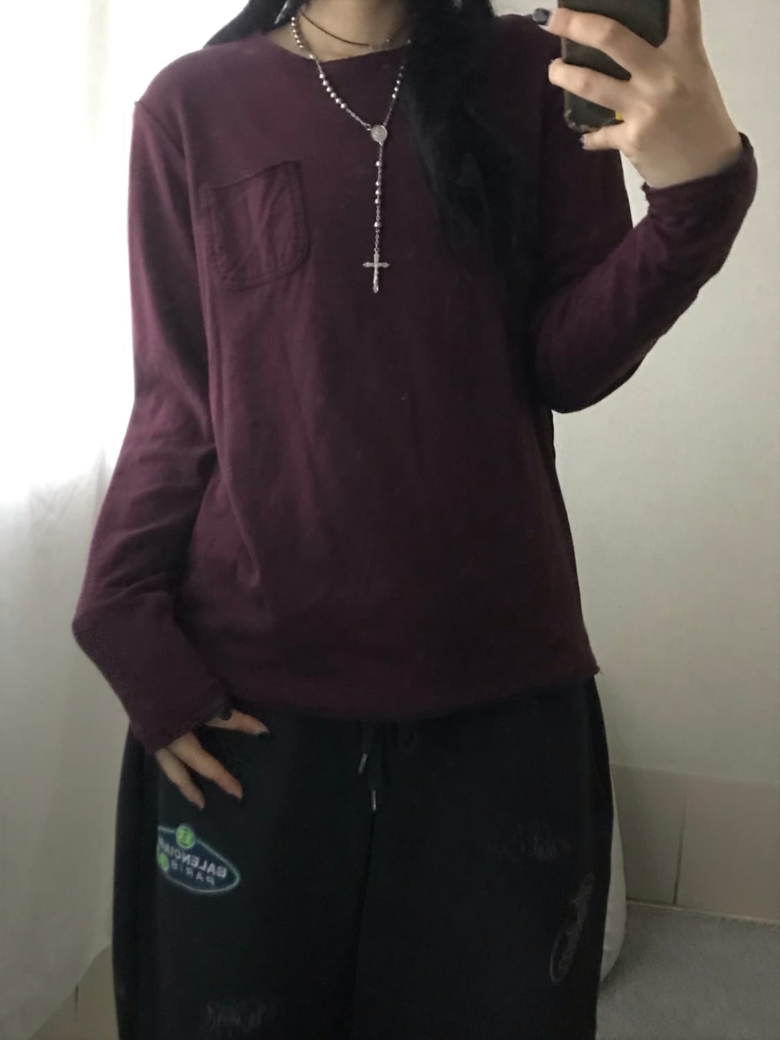 리바이스 버건디 그런지디테일 롱슬리브 상품이미지4