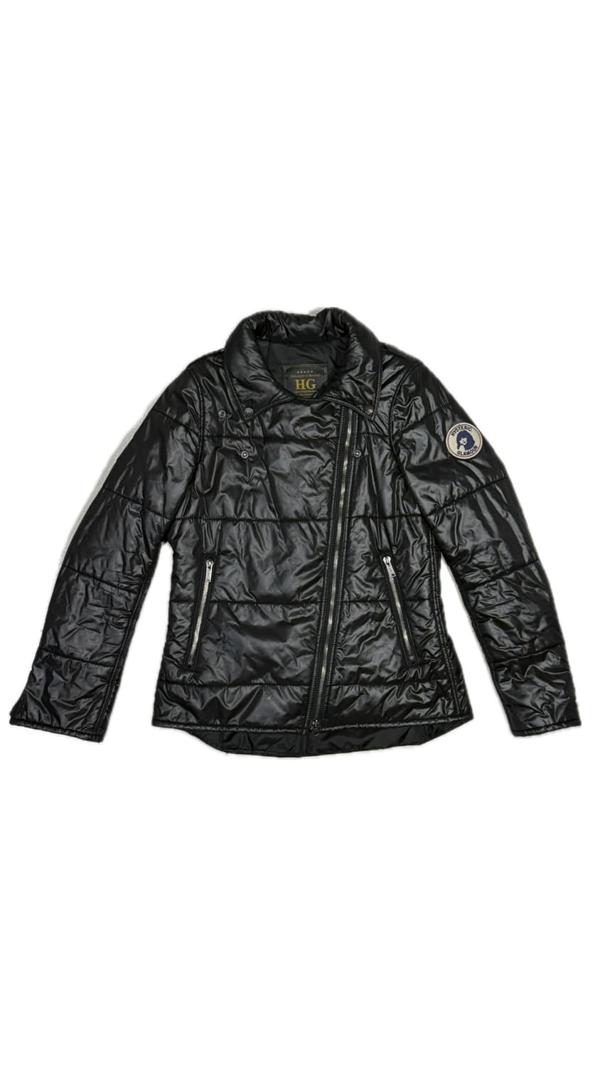 히스테릭 글래머 아카이브 사선 지퍼 히스걸 패치 라이더 패딩 자켓 상품이미지1