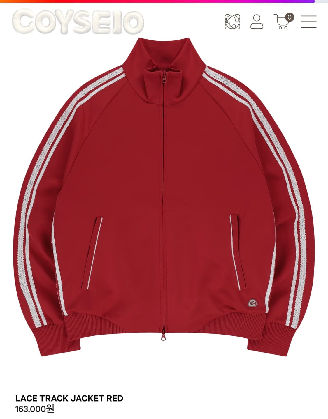 Coyseio LACE TRACK JACKET RED 상품이미지1