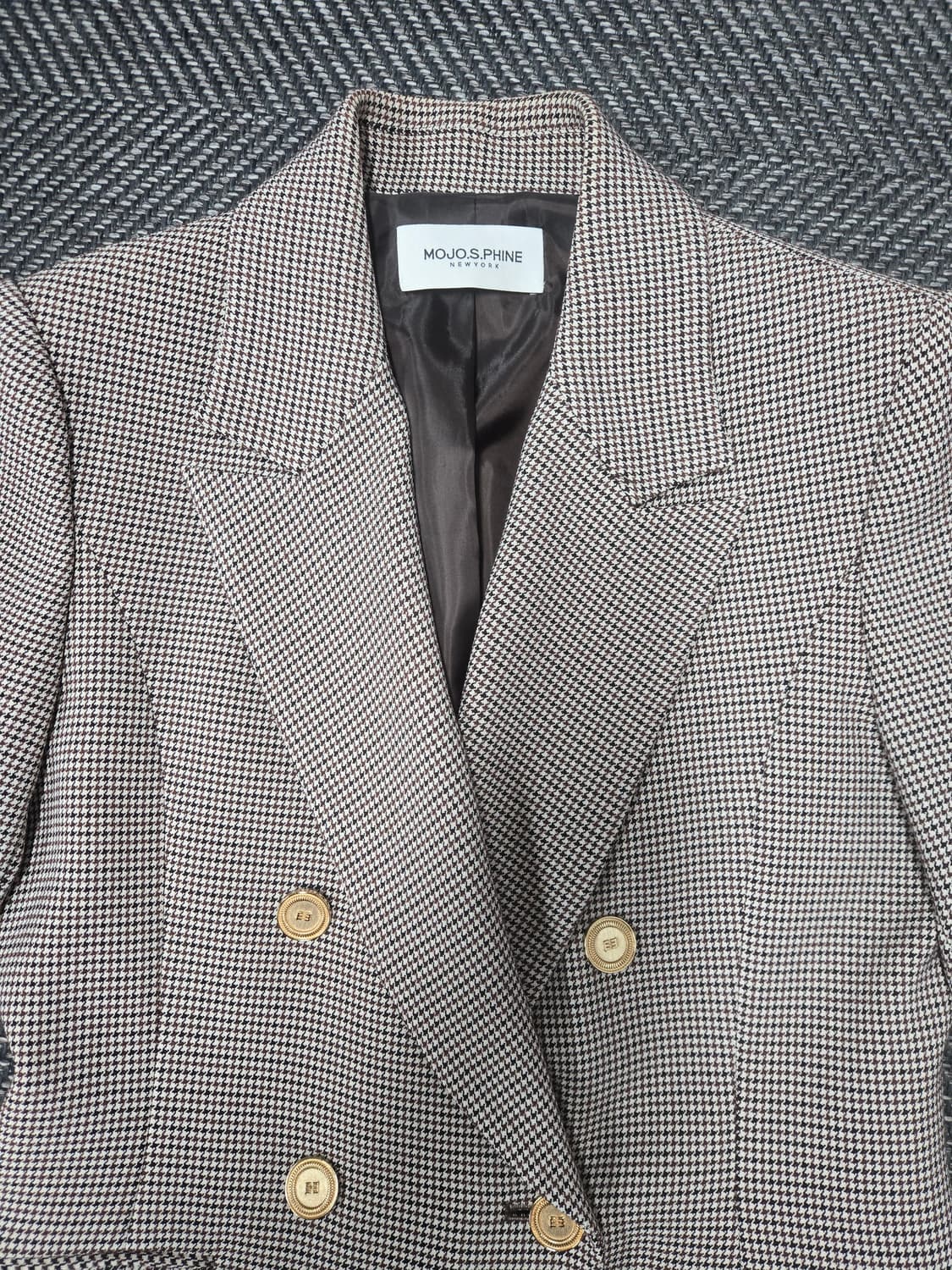 모조에스핀 MOJO.S.PHINE 더블 버튼 체크 자켓 상품이미지4