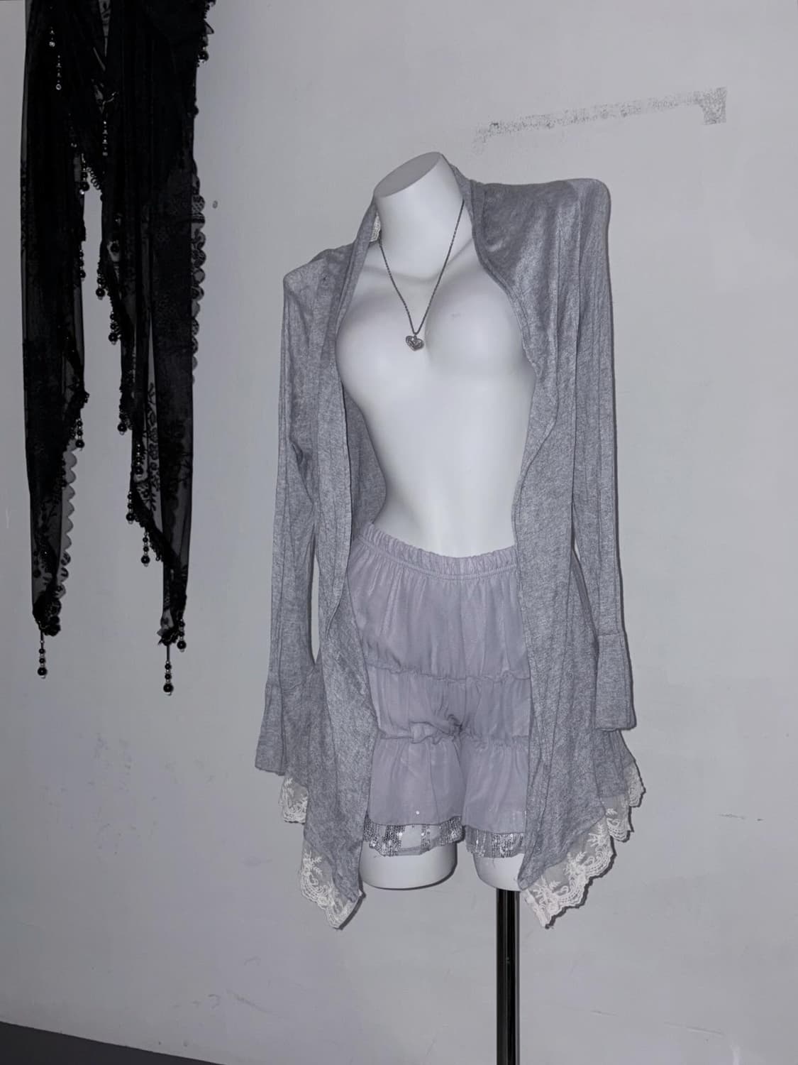 퍼플&그레이 몽환적인 페어리 코디세트 (프릴 레이스 뮤트 공겜여주) 상품이미지7