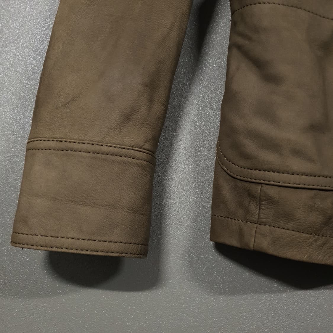 95) 커스텀멜로우 양가죽 램스킨 레더 엘보 패치 퀼팅 가죽 자켓 브라운 상품이미지4