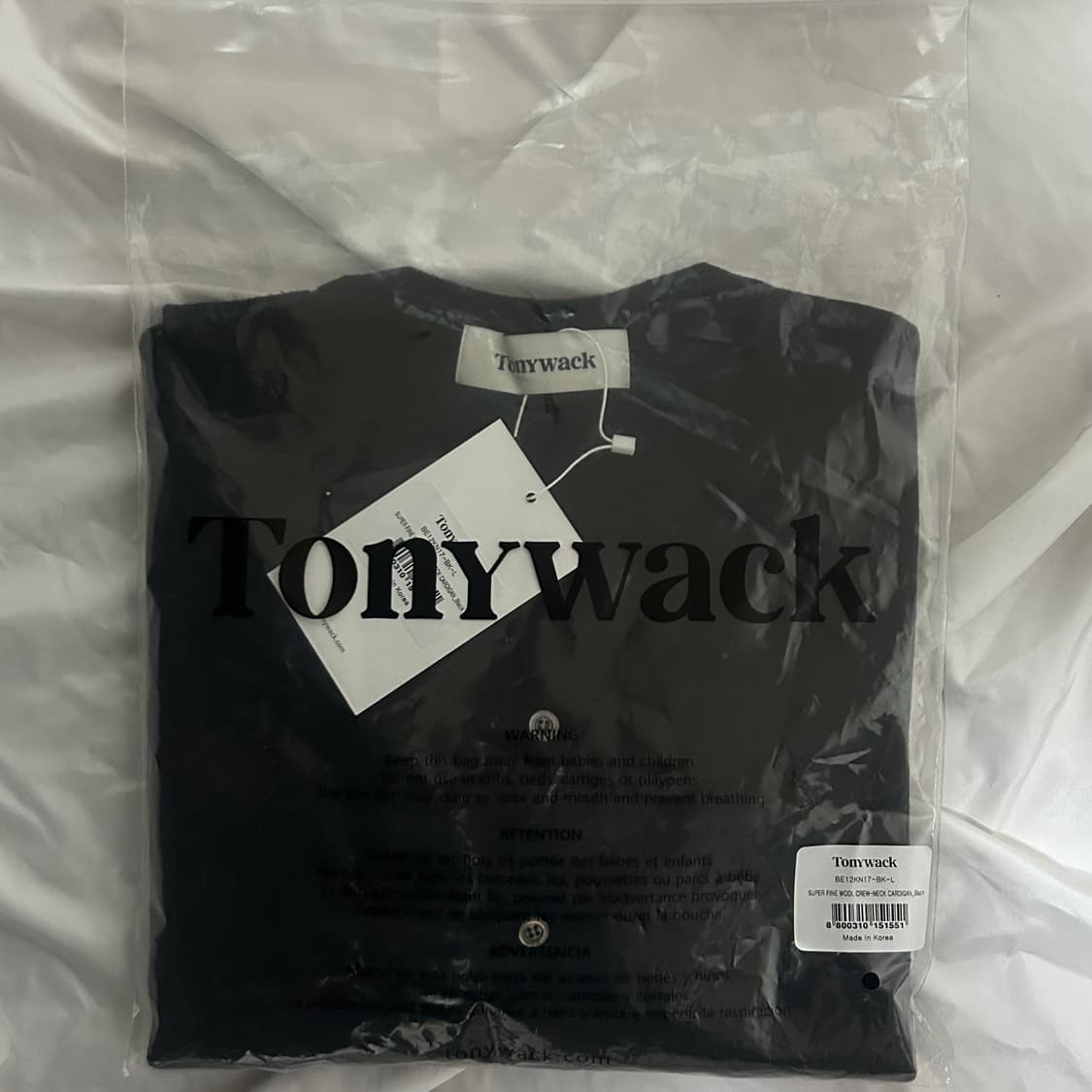 [L] 토니웩 25fw 슈퍼파인울 크루넥 가디건 블랙 상품이미지4