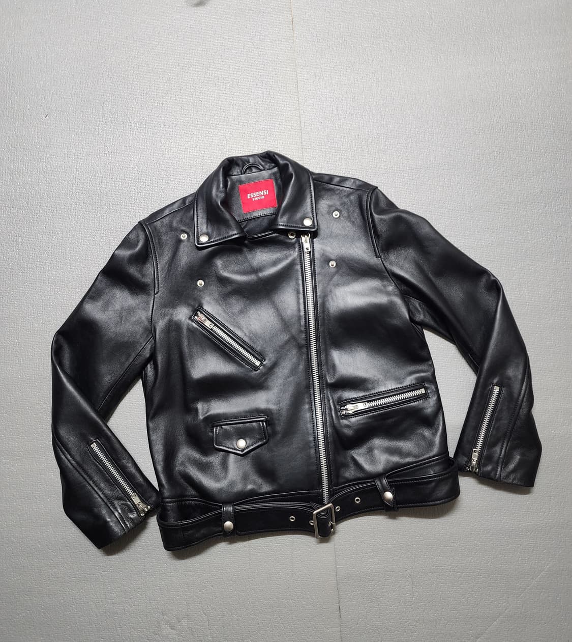 에센시 스튜디오 리얼 양가죽  라이더 자켓 공용 상품이미지4