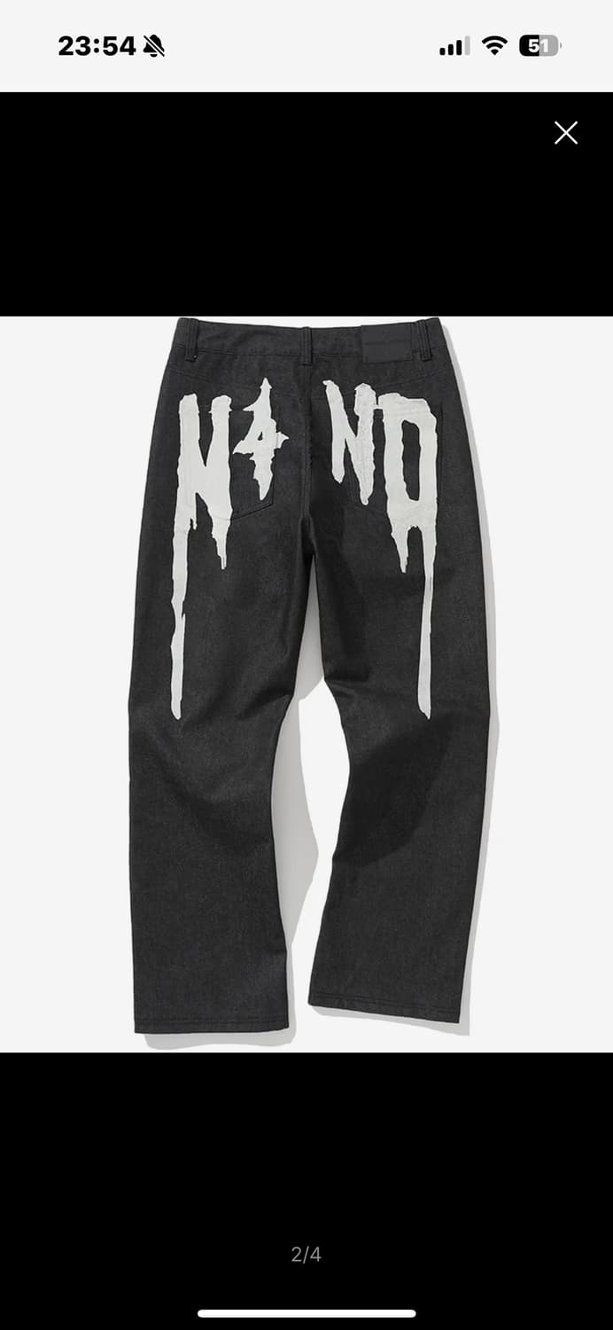낫포너드 drip logo 데님 팬츠 상품이미지2