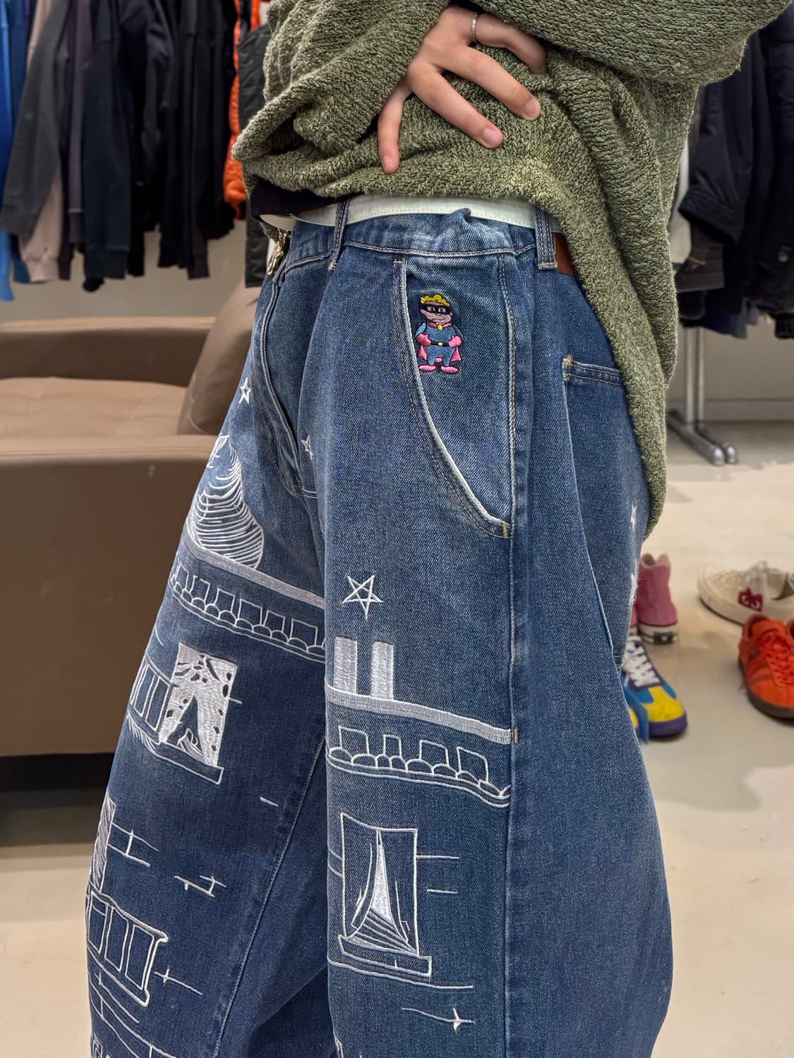 키드슈퍼스튜디오 자수 그래픽 데님팬츠 상품이미지8