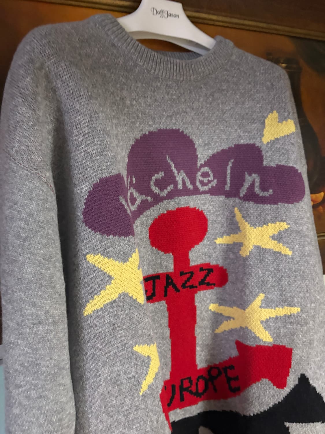 (새상품) 더 뮤지엄 비지터 마린 자카드 니트 L 상품이미지2