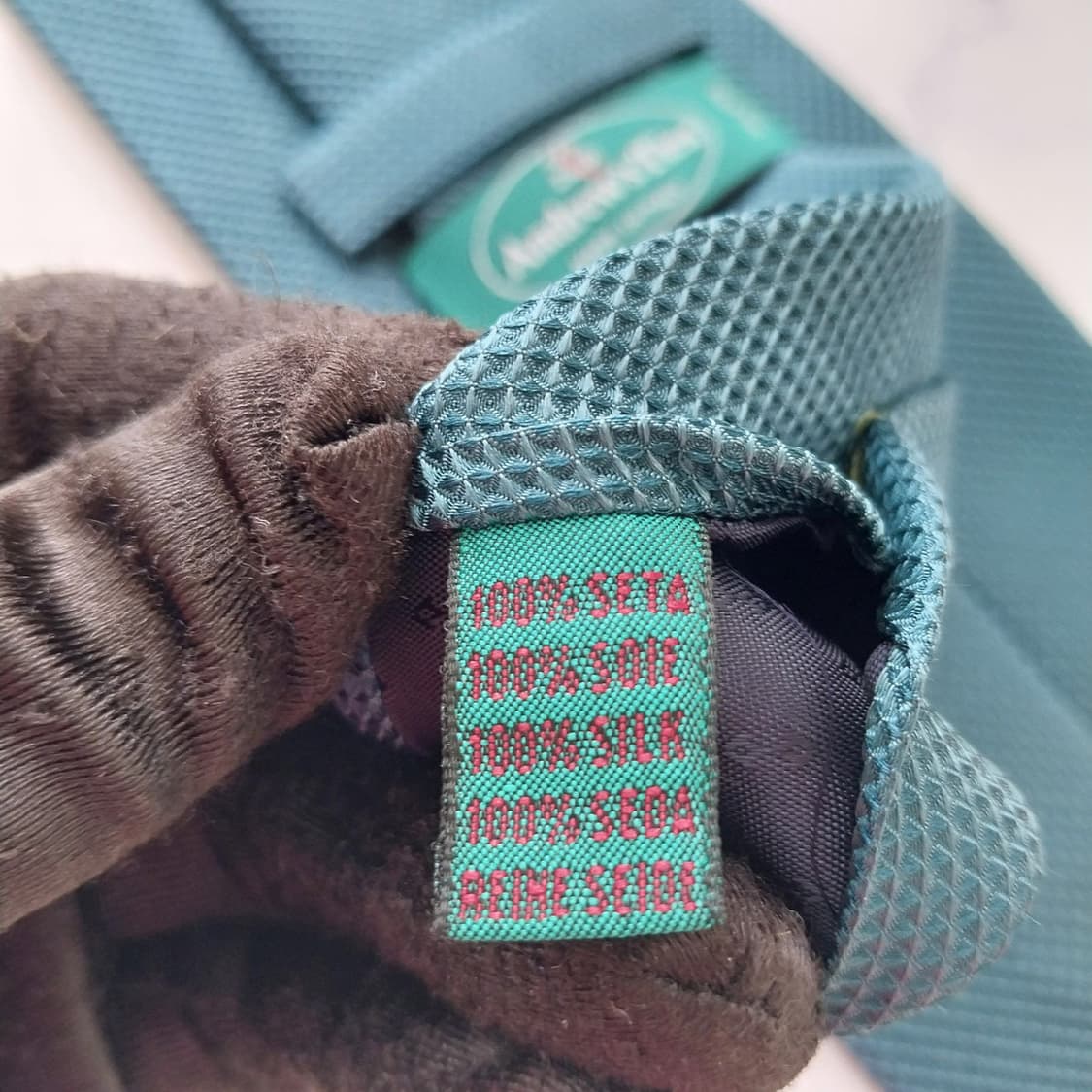 앤드류스타이 실크 청녹색 텍스처 넥타이 9.1cm A+등급 K2416 상품이미지9