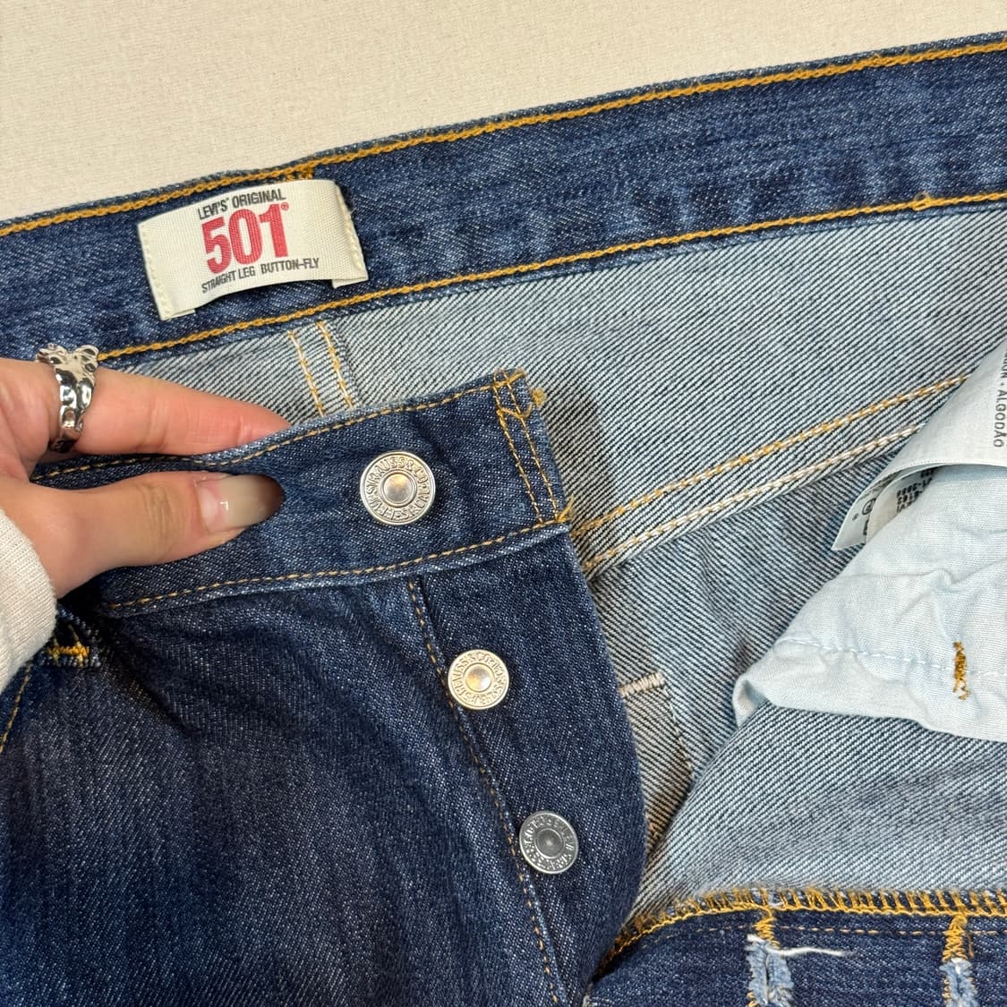 36inch) 리바이스 501 버튼플라이 진청 데님 청바지 상품이미지7