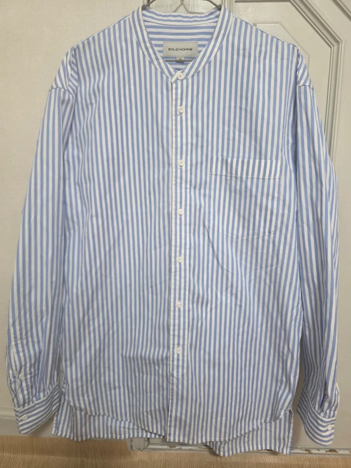 솔리드옴므 밴드 칼라 스트라이프 셔츠 105 상품이미지1