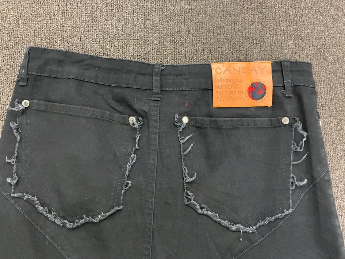 M)Japanese vintage 여성 데미지 디테일 흑청 롱 스커트 상품이미지7