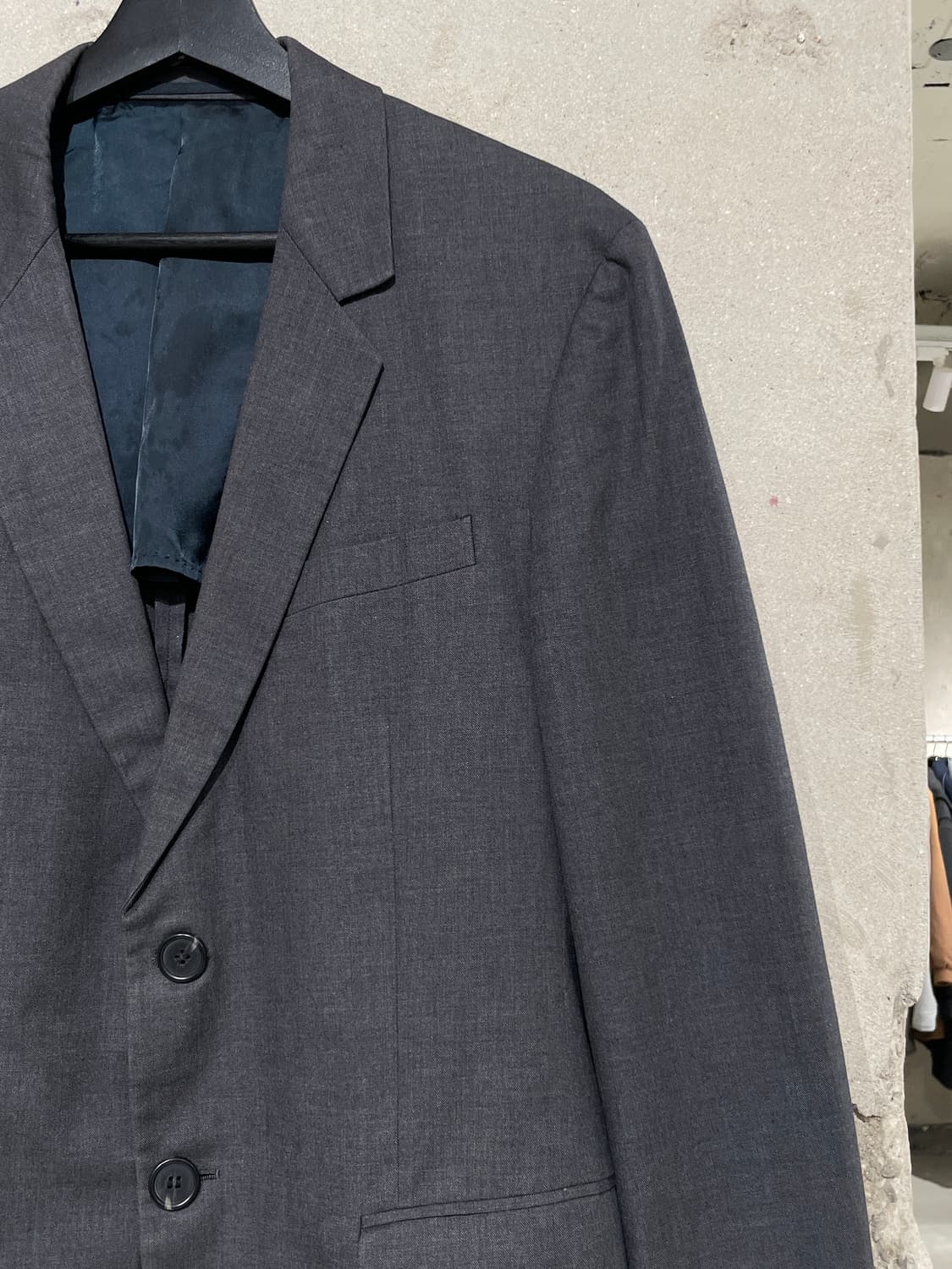 프라다 차콜 클래식 플랩포켓 2B 코튼 블레이저 상품이미지3