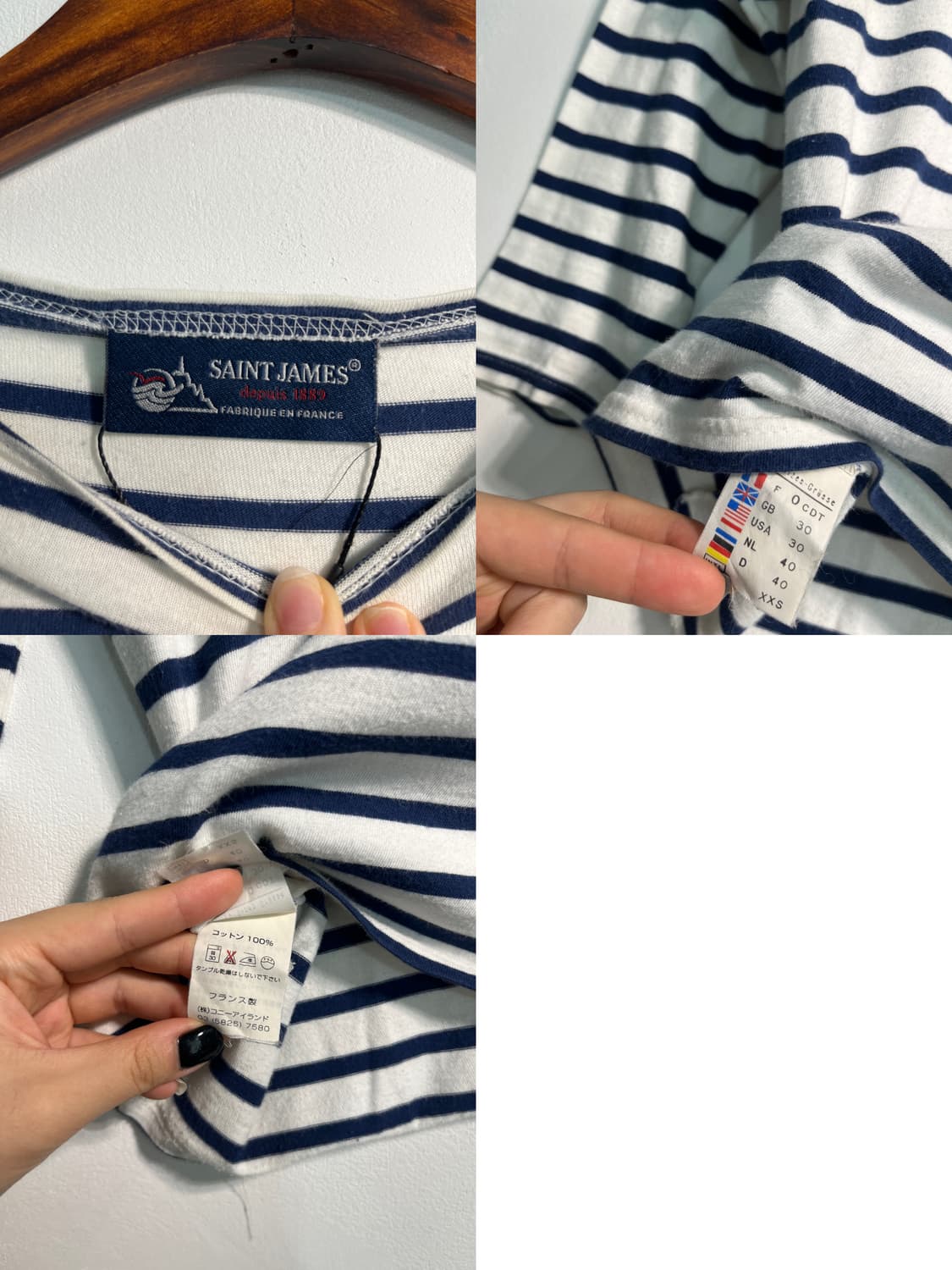 Saint James 세인트 제임스 7부 티셔츠 s 상품이미지9