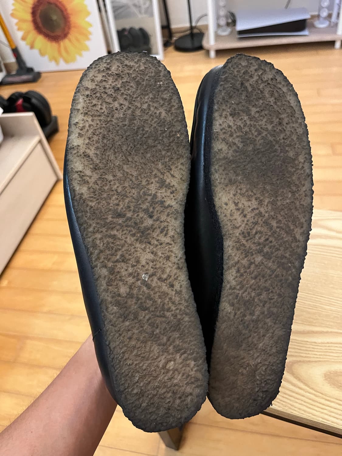 클락스 왈라비 블랙 레더 상품이미지2