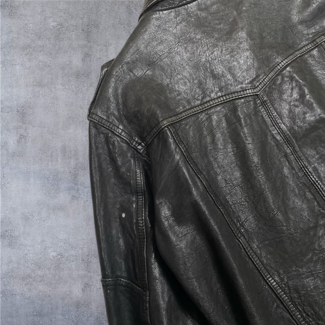  일본 빈티지 블랙 양가죽 라이더 자켓 50 상품이미지10