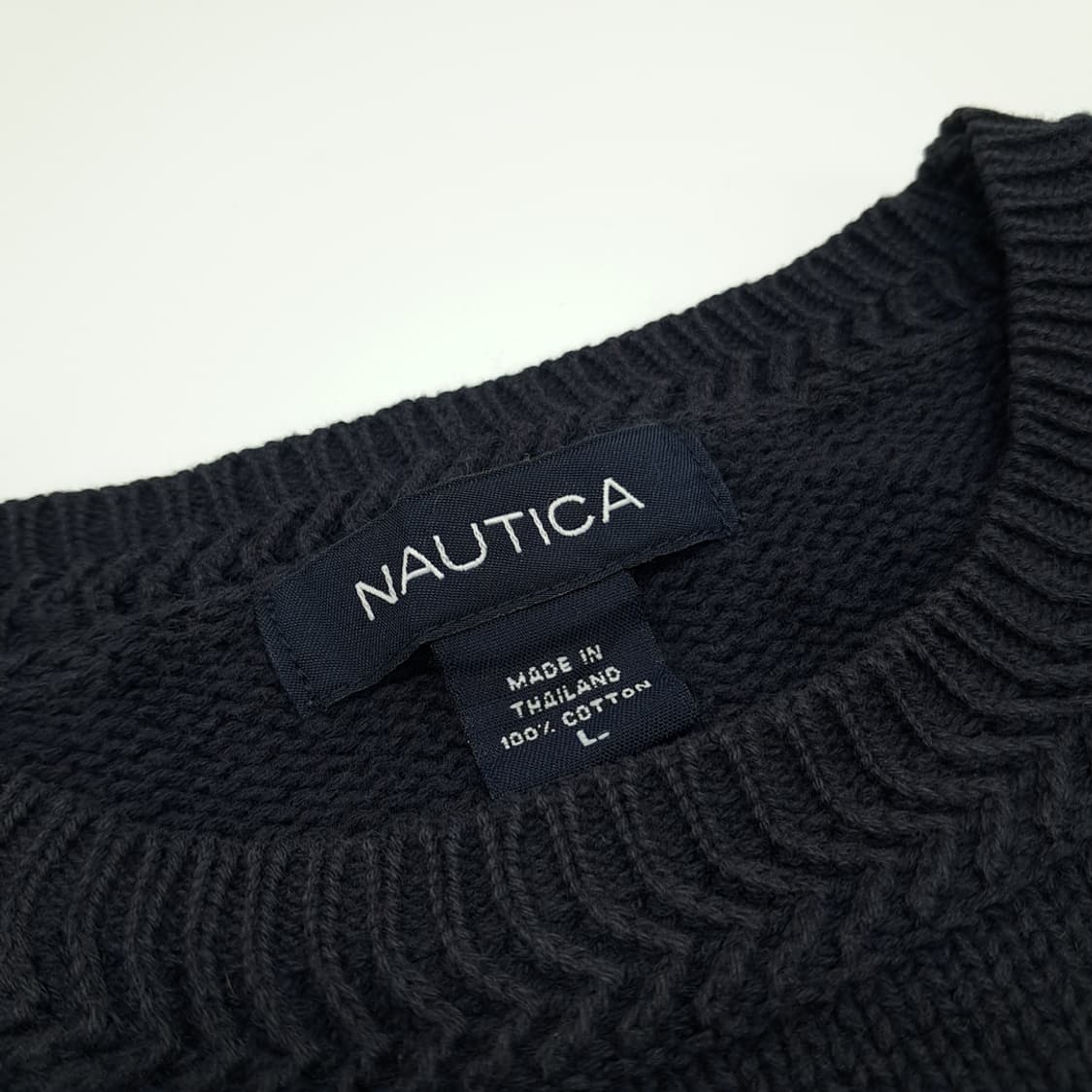 CN976 L 노티카 다크네이비 포인트 스트라이프 긴팔 니트 스웨터 상품이미지3