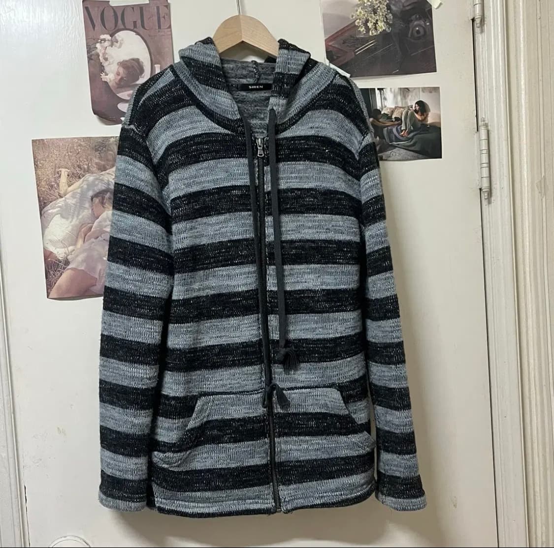 너드 스트라이프 니트 후드집업 상품이미지2