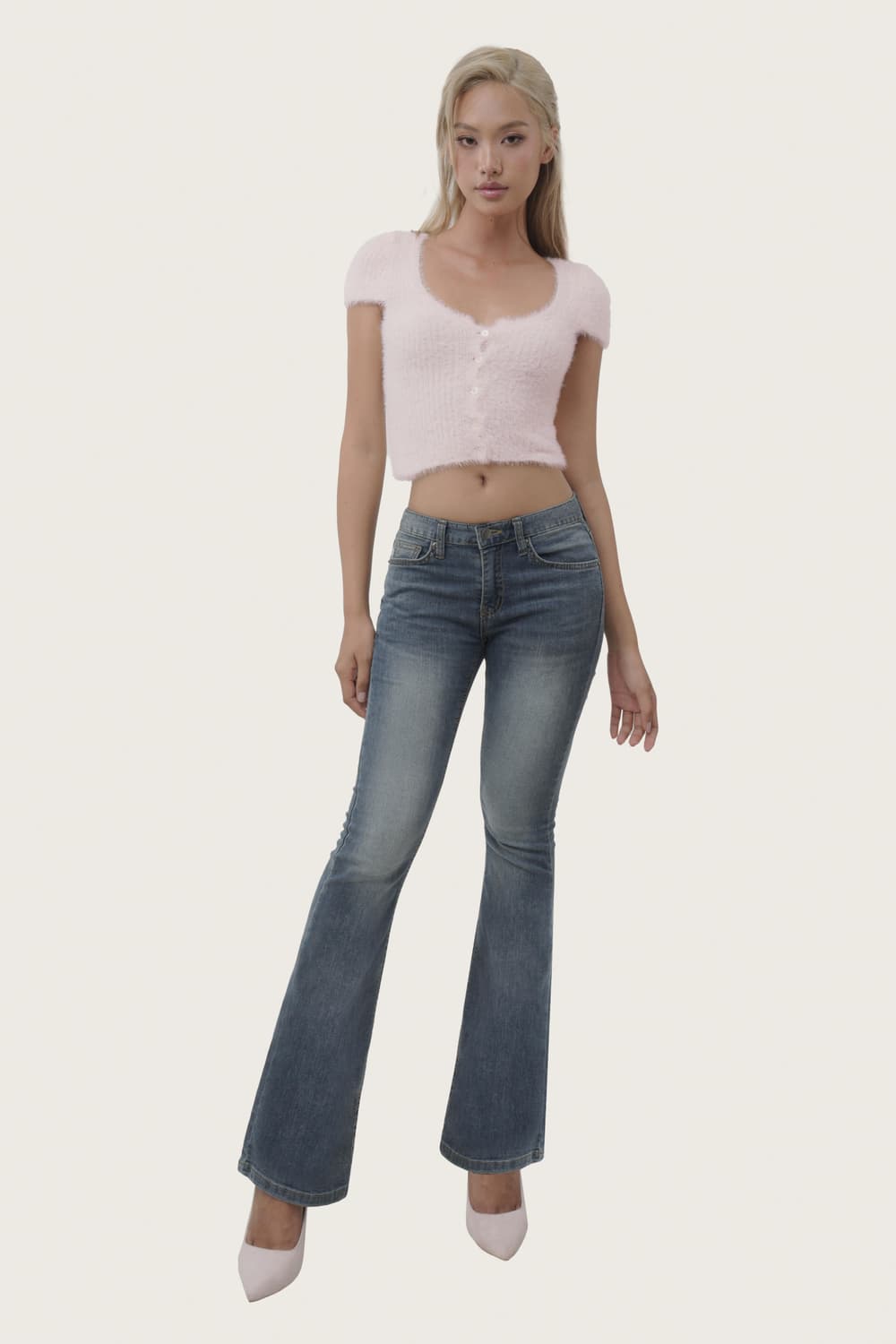 m사이즈와 교신 가능)클리시어 아이싱 세미 로우라이즈 진 s 상품이미지1