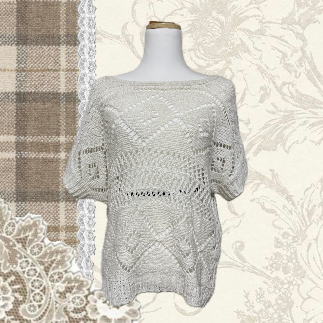 하구미 모리걸 기본템 펀칭 아이보리 니트 상품이미지1