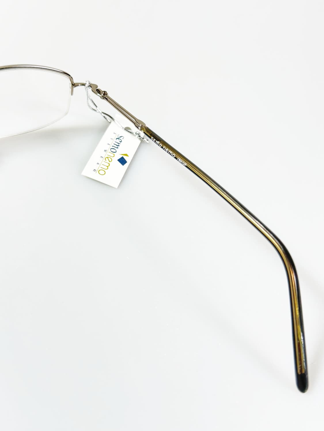 SEMONEMO 다크 실버 반무테 스퀘어 메탈 빈티지 안경 상품이미지6