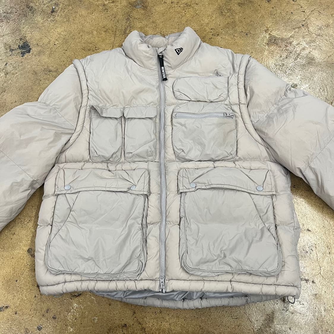 [정품/105] 뉴에라 포켓 패딩 아이보리 b19 상품이미지3