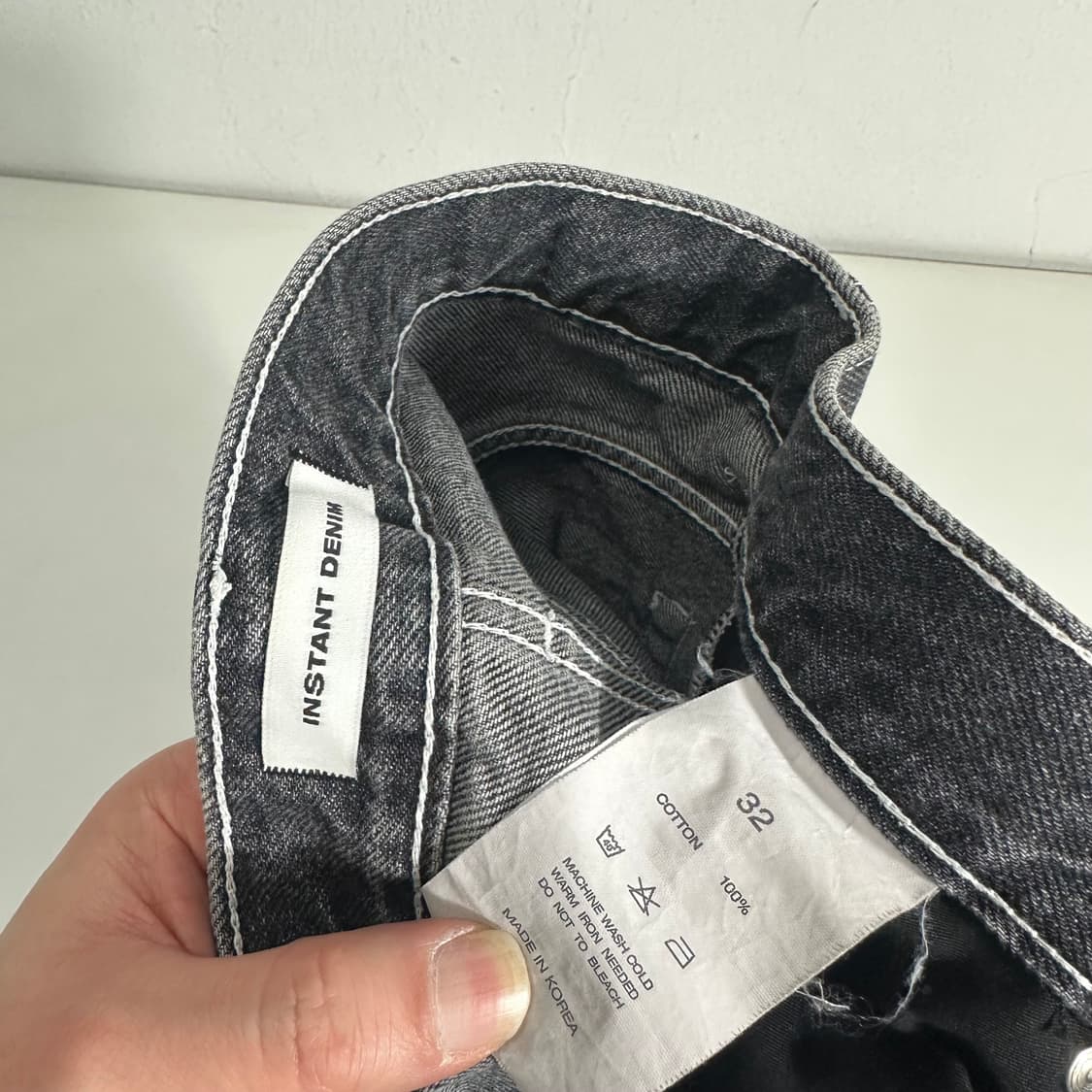 32 브랜디드 인스턴트데님 흑청 레귤러핏 데님팬츠 상품이미지3