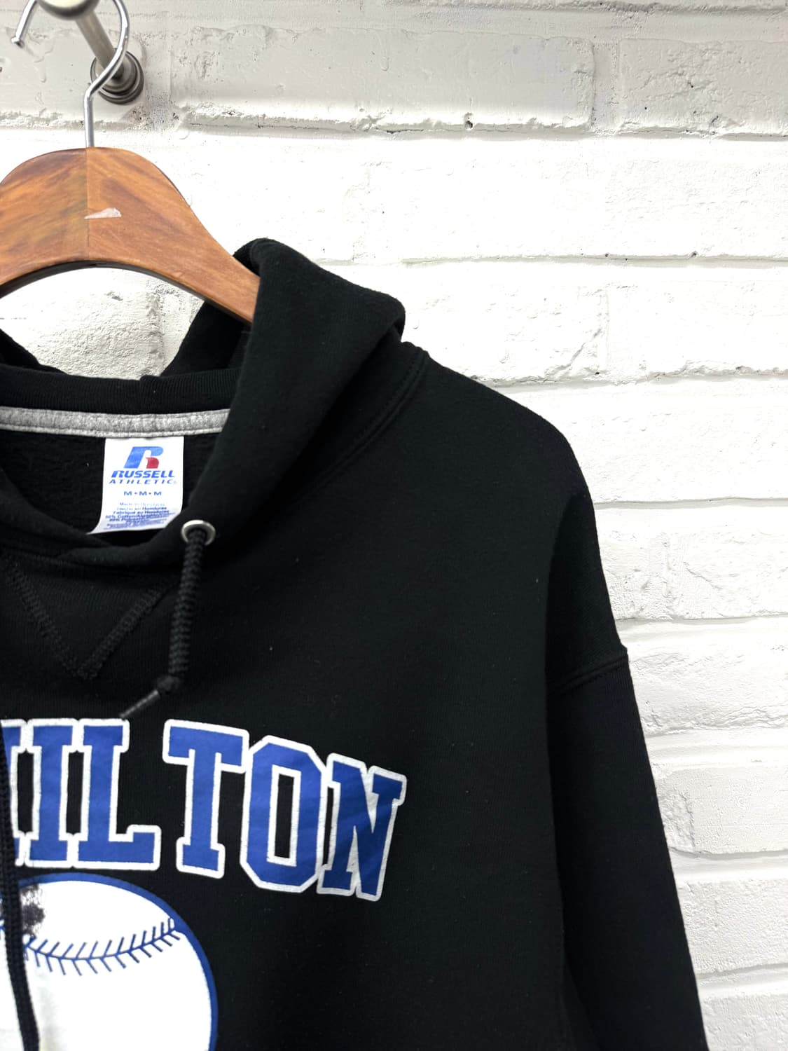 Russell 블랙 프린팅 후드티 상품이미지4