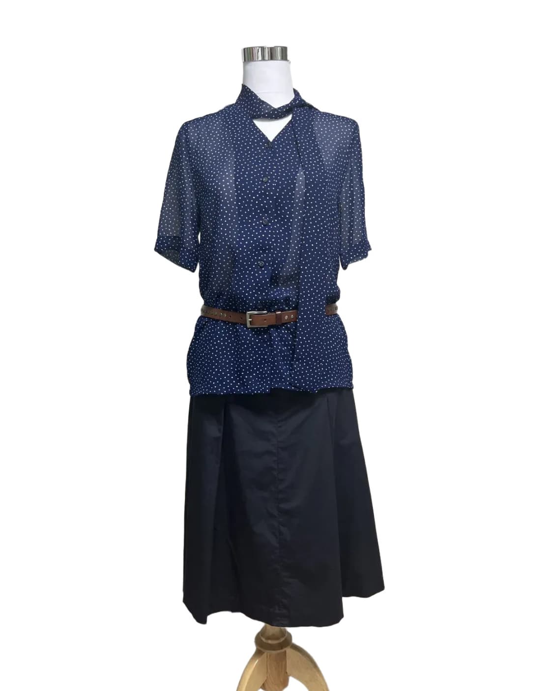 Blue dots tie blouse 상품이미지5